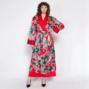 Victoria's Secret Gold Label VTG Quilted Satin Maxi Robe - M/L